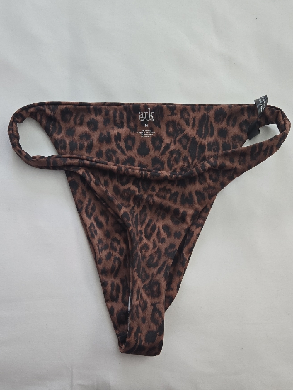 New Ark Leopard Print Hiigh Cut Bikini Bottoms